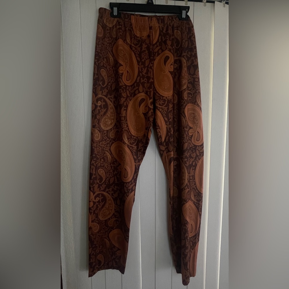 Misslook Boho Hippie Brown Paisley Pant